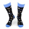 Urban Peacock Men's Novelty Fun Crew Socks for Dress or Casual - Multiple Patterns Multi-Pair Options (Chef - Black with Blue, 1 Pair)