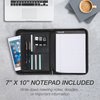 Samsill Professional Padfolio, Faux Leather Junior Portfolio with Zipper, 10.1 Inch Tablet Sleeve, with 7 x 10 Inch Notepad, Black