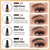 3Pcs Eyebrow Tattoo Pen,Waterproof 4 Point Eyebrow Makeup Pencil,Microblading Eye Brow Pencils for Women,Lasting Smudge-proof Highly Pigmented Brow Pen with 24Pcs Eyebrow Stencils(Black)