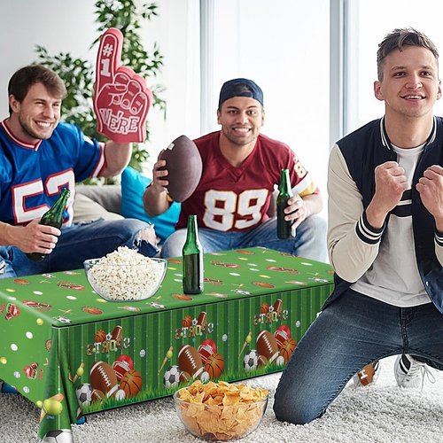Dydamud Sports Theme Birthday Party Supplies,3pcs Sports Plastic Tablecloths Disposable All Star Table Covers Soccer Basketball Baseball Football Theme Table Cloth Decoration