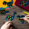 MEIVINES 60PCS 12Style Magic Color Scratch DIY Dinosaur Paper Scratch Craft Kits Rainbow Scratch Paper Art Sets with Scratching Tools Ribbon for Party Favors Activities