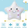 DearSun 13''Creative Twinkle Star Colorful Night Light Plush Pillows Light up Night Stuffed Toys Perfect for Birthday Christmas Holiday Valentines (White)