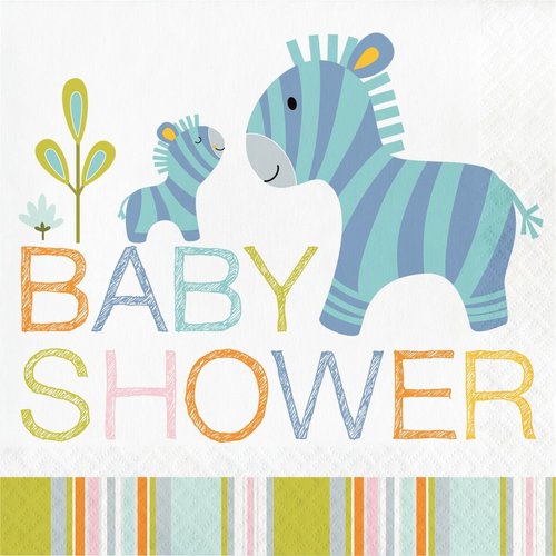 Creative Converting 324581 16 Count Happi Jungle Baby Shower Luncheon Napkins, One Size, Multicolor