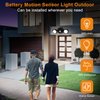Battery-Operated Motion Sensor Light Outdoor/Indoor - Battery Powered LED Flood Light, IP65 Waterproof Wireless Security Lights Outside Lights for House Garage Patio Porch Shed Exterior, Black-1Pack