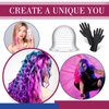 Hair Highlighting Kit Hair Coloring Highlighting Cap with Hook Hair Dye Cap with Gloves Reusable Highlight Cap Silicone Hair Coloring Frosting Pull Through Caps Accessories for Salon Home Hairdressing