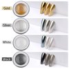 PrettyDiva Chrome Nail Powder Set- 4 Jars of Nail Chrome Powder Nail Art Mirror Glitter Effect Metal Chrome Powder in Gold, Silver, Black, and White