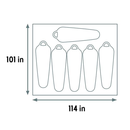 Kelty Tallboy 6 Footprint, Lightweight, Water Resistant, Fitted Ground/Camping Tarp Footprint Tallboy 6 Person Tent