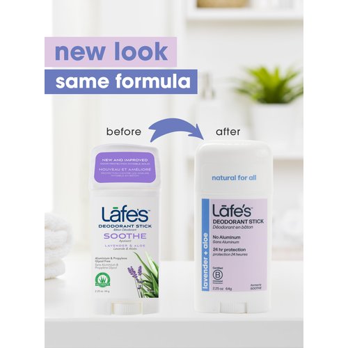 Lafe's Natural Deodorant | 2.25oz Aluminum Free Natural Deodorant Stick for Women & Men | Paraben Free & Baking Soda Free with 24-Hour Protection (Lavender and Aloe, 2.25 Ounce (3-Pack))