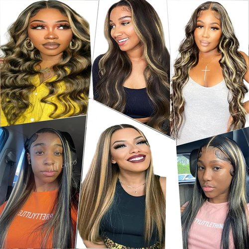 Highlight Human Hair Bundles P1B27 Body Wave Bundles 10 12 14 inch Honey Blonde Body Wave Bundles P1B27 Bundles Human Hair Weave Brazilian Virgin Black Mixed With Honey Blonde Remy Hair Extensions