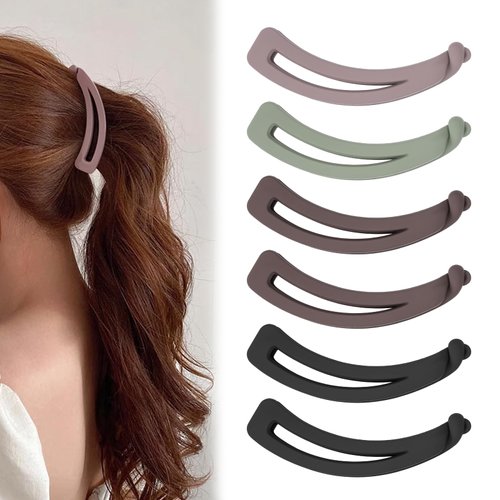 JJUNW 6Pcs Small Banana Clips, Banana Clips for Women, Non-Slip Hair Clip Thin hair Medium Strong Hold Ponytail Bun Holder, Hair Jaw Clips Barrettes Styling Accessories for Women Girls(Matte)