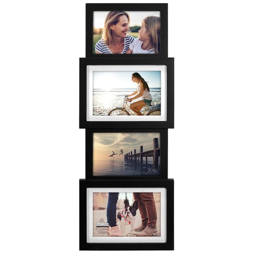 Malden International Designs 8306-40 Collage Picture Frame, 4 Option, 2-4x6 & 2-5x7, Black