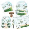 101 Pcs Mallard Duck Party Decorations Tablecloth Tableware Set, Mallard Duck Theme 1st Birthday Party Decor, One Lucky Duck Party Supplies, Duck Hunting Party Plates Napkins for Baby Shower, Serve 25