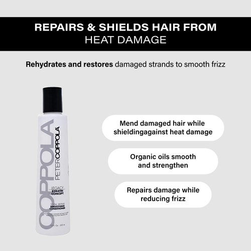 PETER COPPOLA Total Repair Conditioner - Keratin Protein - Repairs Damaged Hair - Color Safe - Keratin Aftercare Conditioner For Daily Use - Healthy Strong Hair (12 Fl Oz)