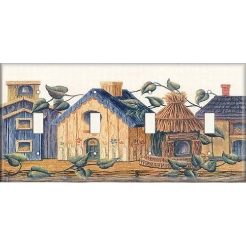 Four Switch Plate - Village