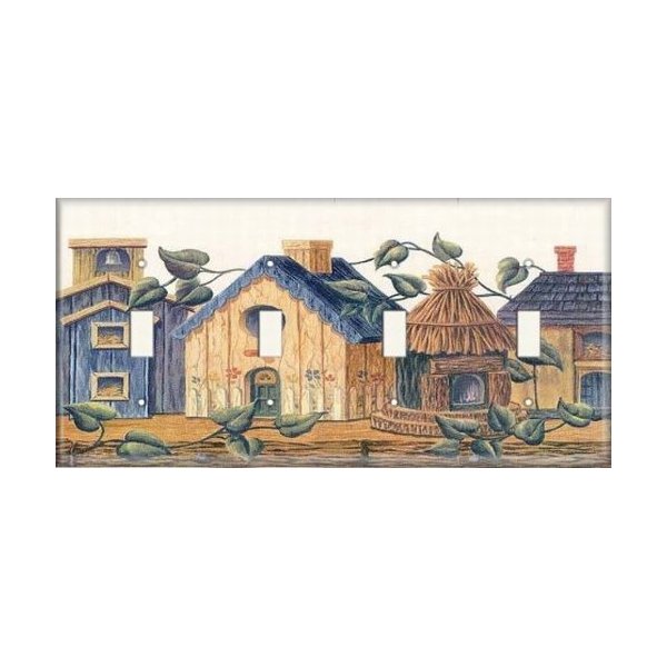 Four Switch Plate - Village