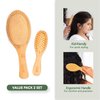 Tada Natural Beauty Bamboo Hair Brush l Wooden Comb l Bamboo Brushes for Wet Dry Curly Thick Straight Hair l Detangling Hairbrush for Women, Men, and Kids (3PK Brush Set #3)