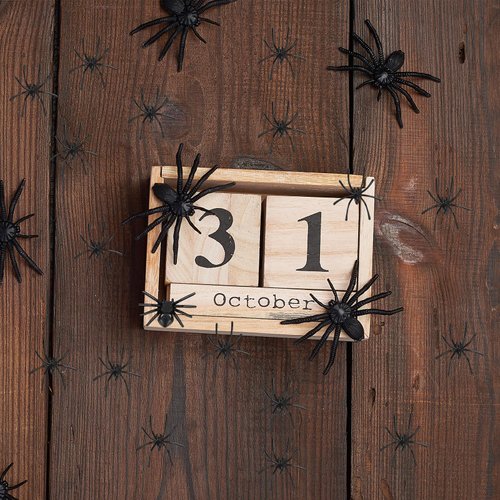 Kijamilee 120PCS Plastic Realistic Spiders Halloween Decorations, 3 Sizes Small Spider Toys, Black Spider for Halloween Party Decorations Gift Party Favors Trick Toys for Kids Party Decorations