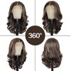 SISgrace 13×6 Pre Plucked HD Lace Front Wigs Pre Layered Body Wave Natural Hairline Synthetic Glueless Wigs for Women 18 Inch Tiny Knots Lace Bob Wigs (Brown Mix Dark Blond, 18 inches)