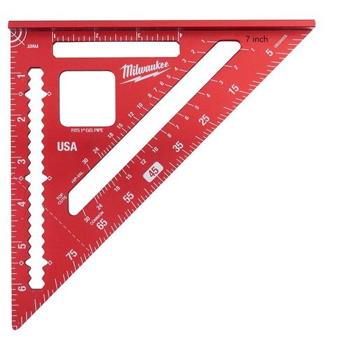 Milwaukee 7 in. Rafter Square Easy to Read MLSQ070 & MILW 4-1/2" Trim Square (MLSQ070-MLSQ040)
