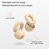 Audree Soft Ear Plugs for Noise Reduction, Reusable Flexible Earplugs for Sleep, Travelling, Focus, Study & Noise Sensitivity, 28dB Noise Cancelling, 8 Silicone Ear Tips in XS/S/M/L, Beige