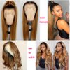 Human Hair Lace Front Wigs for Women Remy Brazilin Virgin Hair Wigs Pre-Plucked Natural Hairline with Baby Hair 13x4 Free Parting Long Silky Straight Lace Wig Thick 24” 150% Density #1B/27