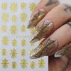 4 Sheets Halloween Nail Stickers 3D Self-Adhesive Spider Web Nail Art Stickers Black Gold Silver White Spider and Spider Web Nail Decals Glitter Design Halloween Nail Supplies for Women Girls