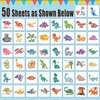 Partywind 50 Styles Glitter Dinosaur Tattoos Party Supplies for Kids, Dinosaur Temporary Tattoos for Boys Goodie Bag Stuffers, Dinosaur Birthday Party Decorations for Children