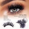 AJEAJE False Eyelashes,10 Pairs Black Natural 3D Faux Mink Soft Natural Eyelashes,Lightweight Handmade Wispy Fluffy Cat Eye Lashes Fiber Length 14-16mm,34-35mm Lash Band Length