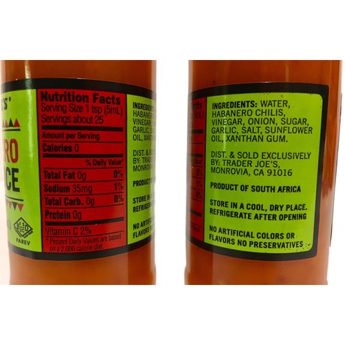 Trader Joes Habanero Hot Sauce - Two Bottles