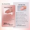 BTArtbox Almond Nail Tips Short - Soft Gel Press on Nails Short Natural XCOATTIPS with Tip Primer Cover, Stronger Adhesion Soak Off Almond Fake Nails for Easy DIY Nail Art