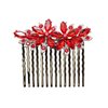 Faship Gorgeous Red Rhinestone Crystal Floral Hair Comb