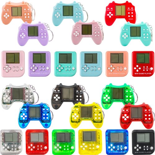 Conagel 24 Pack Video Game Keychains Video Game Party Favors Mini MultiColors Gamepad Keychain Bu...