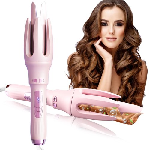 TGTNG Automatic Hair Curler,Automatic Curling Iron with 4 Temperatures,Dual Voltage Rotating Curling Iron with 1 1/4 inch Fast Heating and Auto Shut-Off for Professional Hair Styling