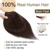 SEGO Hair Toppers for Women Real Human Hair No Bangs 130% Density 10 * 12CM Silk Base 100% Remy Human Hair Clip in Top Wiglet Hair Pieces for Thinning Hair //6 Inch Dark Brown