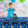 81 Pcs Video Game Party Supplies - 7th Birthday Video Game Party Decor Dinner Plates Napkins Video Game Tablecloth Forks Gaming Party Pack for Kid Boy 7th Birthday Party, Serves 20 (7th)