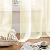 MYSTIC-HOME Sheer Curtains 63 Inch Length, Rod Pocket Voile Drapes for Living Room, Bedroom, Window Treatments Semi Crinkle Curtain Panels for Yard, Patio, Parlor, Set of 2, 52"x 63", Beige