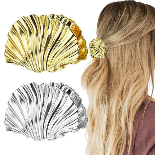 2 PACK Shell Hair Clip, Seashell Hair Clips Mermaid Hair Accessories, Mermaid Costume Women