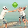 GCQJOQ 2 Pcs 9 Inch Inflatable Bouncy Balls with Hand Air Pump for Indoor Outdoor Play Balls (Green)