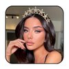 Formery Star Rhinestones Crown Headband Crystals Greek Goddess Hair Bands Party Festival Prom Headpiece Hair Accessories for Women and Girls (Gold)