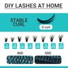 Lash Clusters DIY EyeLash Extension Kit 320PCS Individual, 0.07C Curl 9-16MIX 40D 50D Cluster Lashes Extension Kit with Applicator Lash Bond&Seal Glue Remover for Eyelash Extensions Beginners