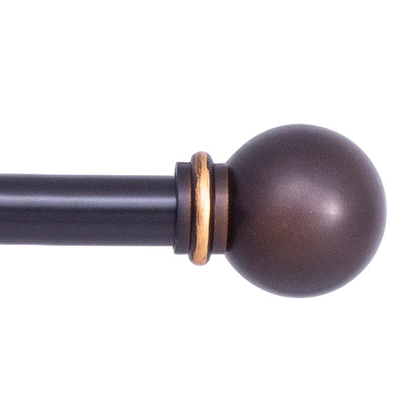 Kenney KN71700 Chelsea Ball End Standard Decorative Window Curtain Rod, 28-48" Adjustable Length, Oil Rubbed Bronze Finish, 5/8" Diameter Steel Tube, 1-Pack
