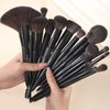 LORYP Black Makeup Brushes Set 21Pcs Powder Blush Foundation Concealer Highlighter Brush Vegan Pro Face and Eye Brush Kit