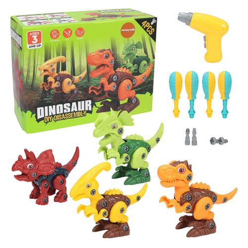 Fantasy Cloud Dinosaur Toys for Kids 3-5,STEM Educational Construction Building Toys,Electric Drill Take Apart Toys,Christmas Birthday Gifts for 3 4 5 6 7 8 Year Old Boys Girls
