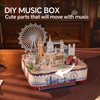 Tonecheer Wooden Music Box Puzzle for Adults,DIY Rotating Music Box Kit 3D Creative Musical Puzzle Crafts Model Building Kits Desk Decor for Teens Kids Birthday Gift (London Music Box)