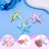 Amabro 6 Pcs Starfish Hair Clips, Glitter Sea Star Hair Barrettes Starfish Hair Accessories Sequins Snap Hair Clip Beach Sea Star Hairpins for Women Girls(Pink, Blue, Yellow)