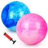 AMOR PRESENT 2PCS Inflatable Playground Balls, 8.7 Inch Marbleized Bouncy Balls Rubber Kickballs Giant Dodgeballs, for Kids Indoor Outdoor Ball Games, Sports Party Favors, Birthday Gifts
