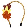 Vsdski Fall Maple Leaf Headband Glitters Fall Leaves Hair Band Thanksgiving Hair Accessories Funny Autumn Hair Hoop for Women Girls Thanksgiving Harvest Festival Party Decoration
