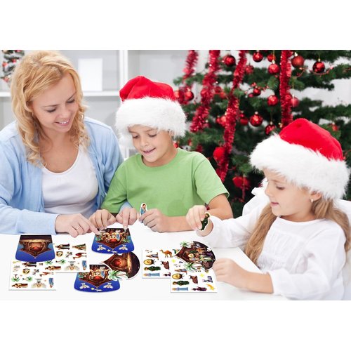 D24TIME Nativity Crafts for Kids - 24PCS Nativity Scene Stickers for Kids DIY Nativity Stickers Religious Christian Crafts Sunday School Gifts Christmas Crafts for Kids Classroom Party Favor