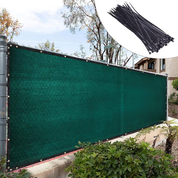 Royal Shade Custom Size 5' x 7' Green Fence Privacy Screen Windscreen Cover Netting Mesh Fabric Cloth - Cable Zip Ties Included (We Make Custom Size)