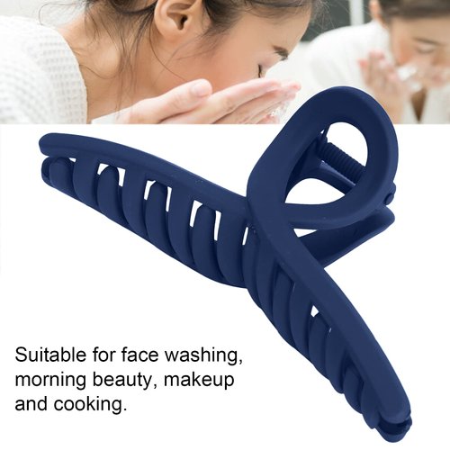 Hair Clamps, Hair Claw Clips Non Slip Strong Claws for Cooking for Women for Makeup for Face Washing for Girls(navy blue)